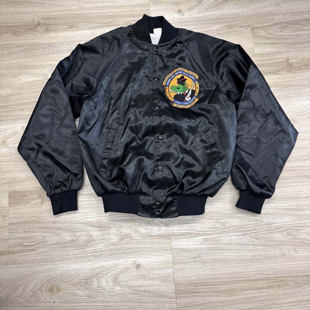 Vintage 90s USMC Soffe Satin Bomber Jacket Medium Operation Desert Storm WestPac